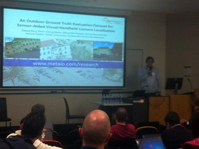 Daniel Kurz @ ISMAR 2013: An Outdoor Ground Truth Evaluation Dataset for Sensor-Aided Visual Handheld Camera Localization